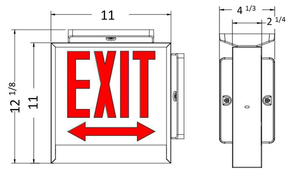 PAC0836 Chicago Code Steel LED Exit Signs