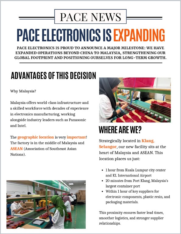 Grand Opening - Pace Malaysia Facility