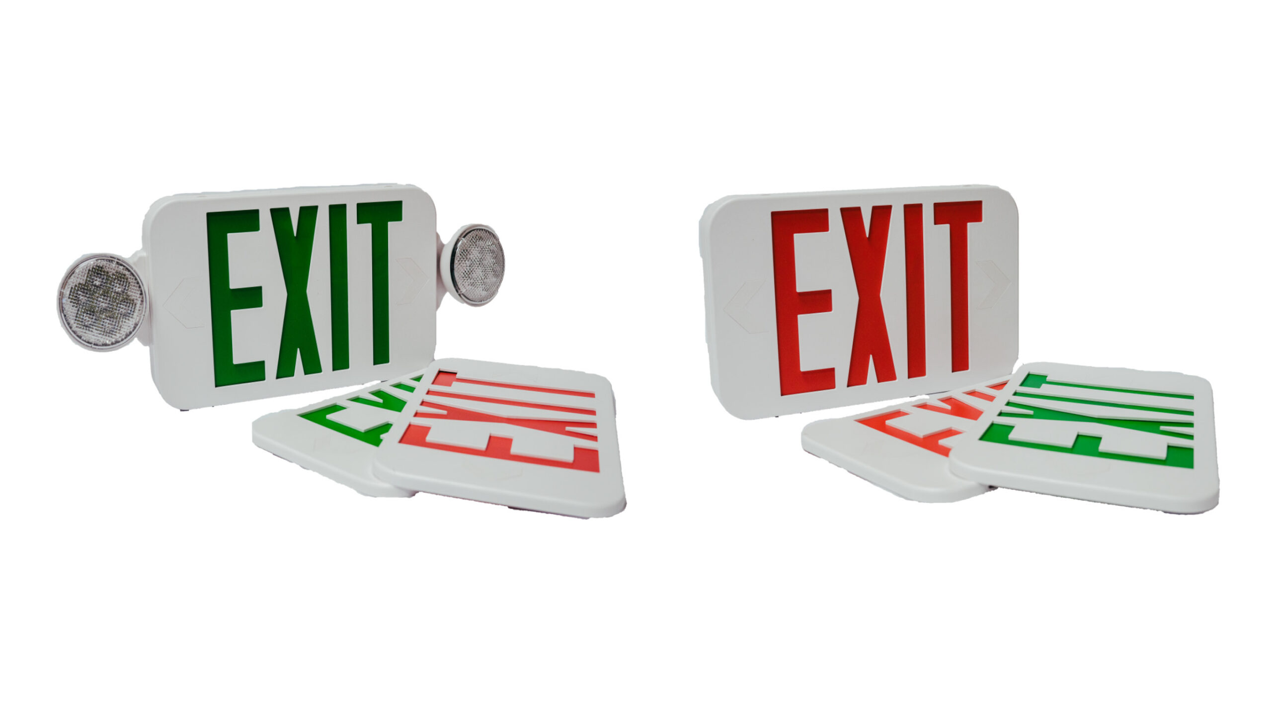 PAC0855 Dual Color Micro LED Exit Sign / Emergency Light Combo